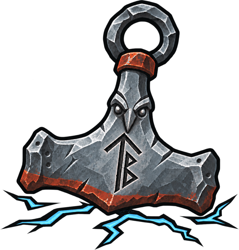 Thunder Brothers Studio mark: Thor's hammer striking the earth