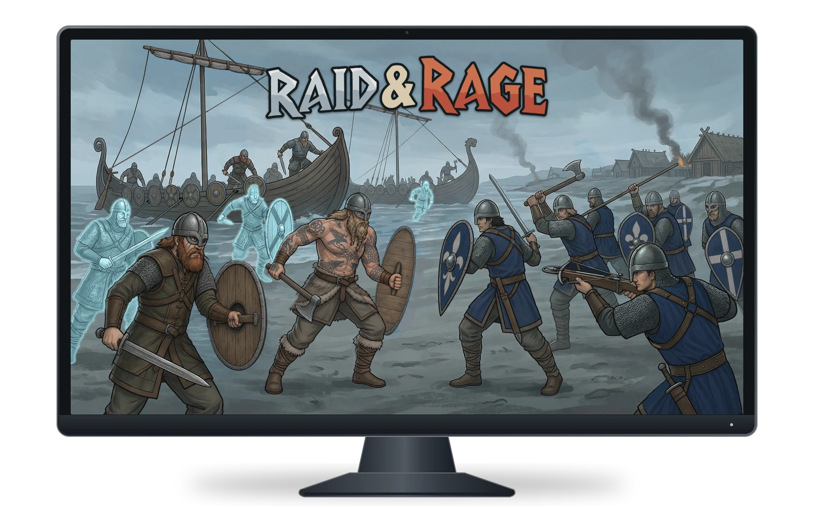 Raid & Rage on a PC monitor